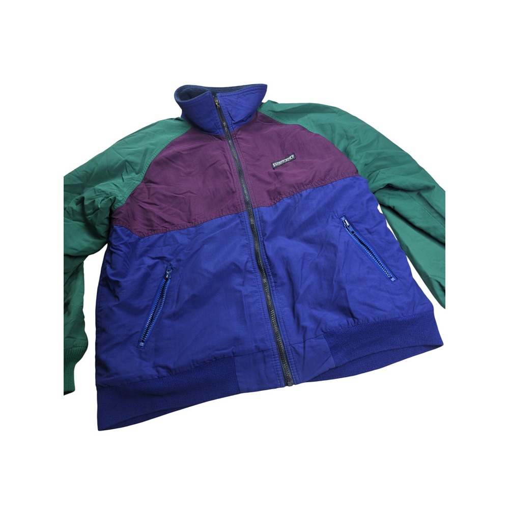 Lands' End Squall Jacket Mens XL Multicolor Vintage Colorblock Fleece Lined Exc